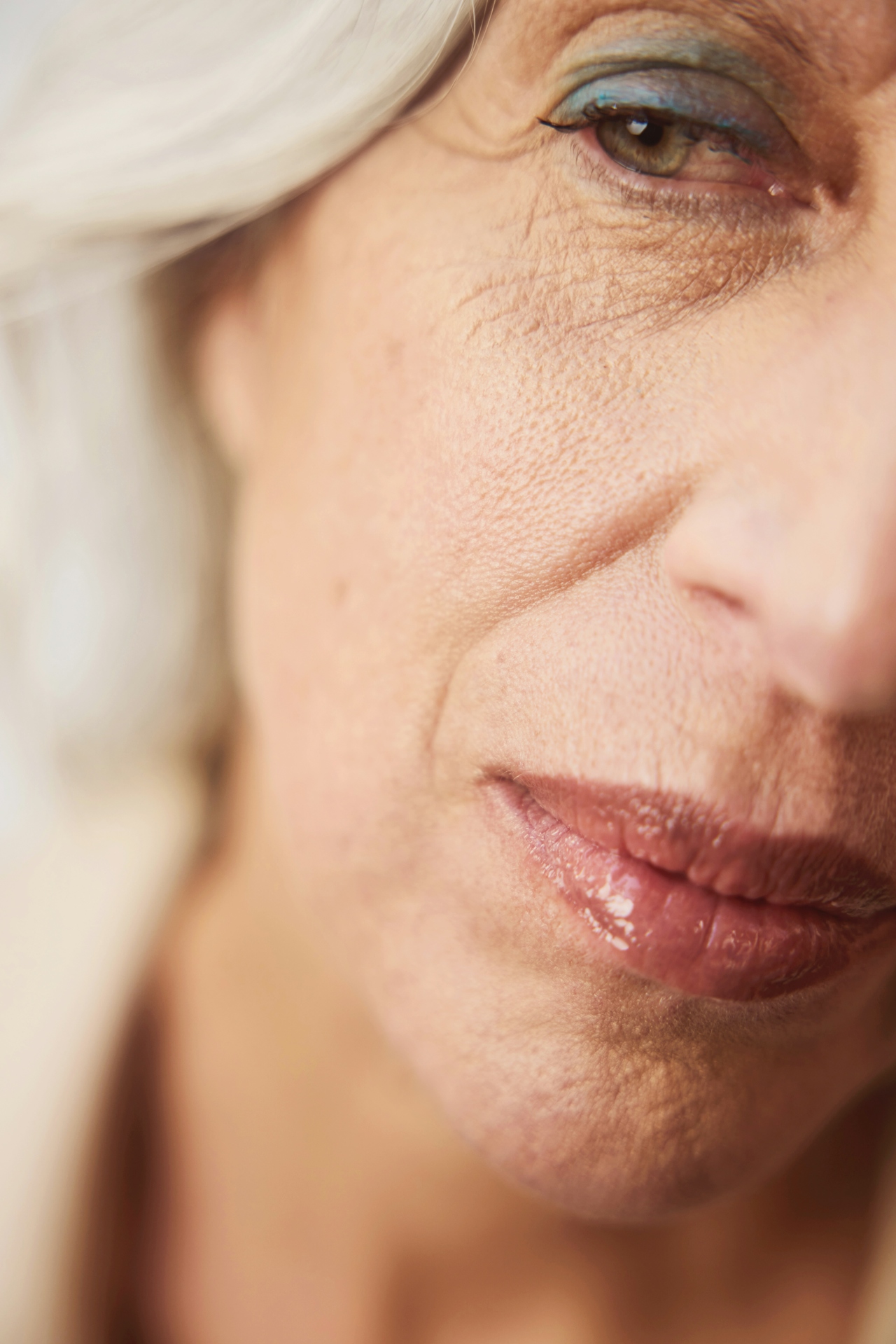 Woman with beautiful mature skin